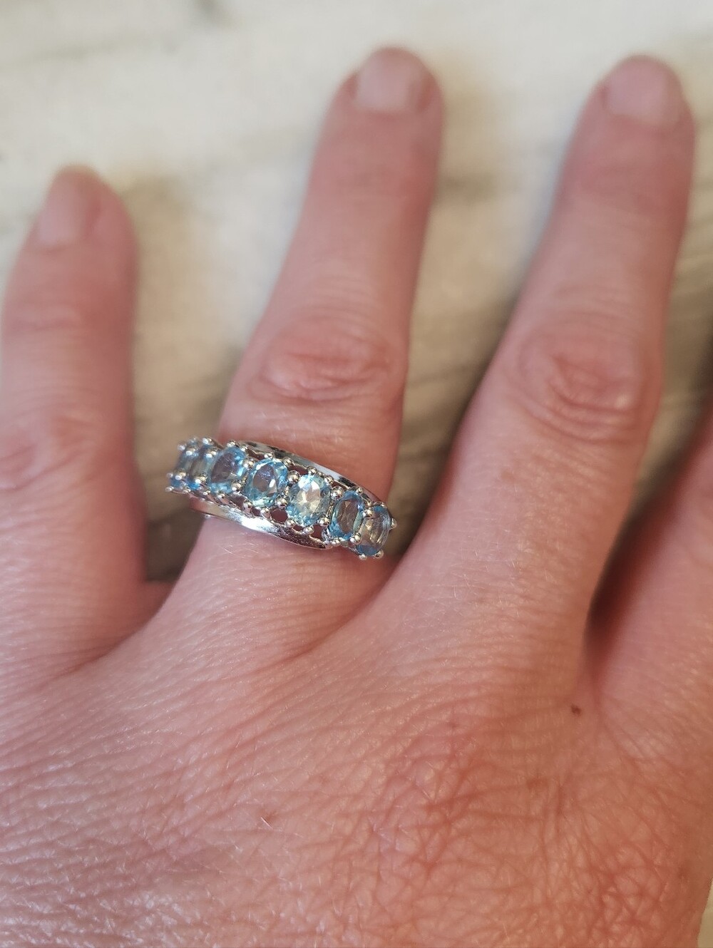 02.58 Ct Genuine Swiss Blue Topaz Ring,  Sterling Silver Size 8